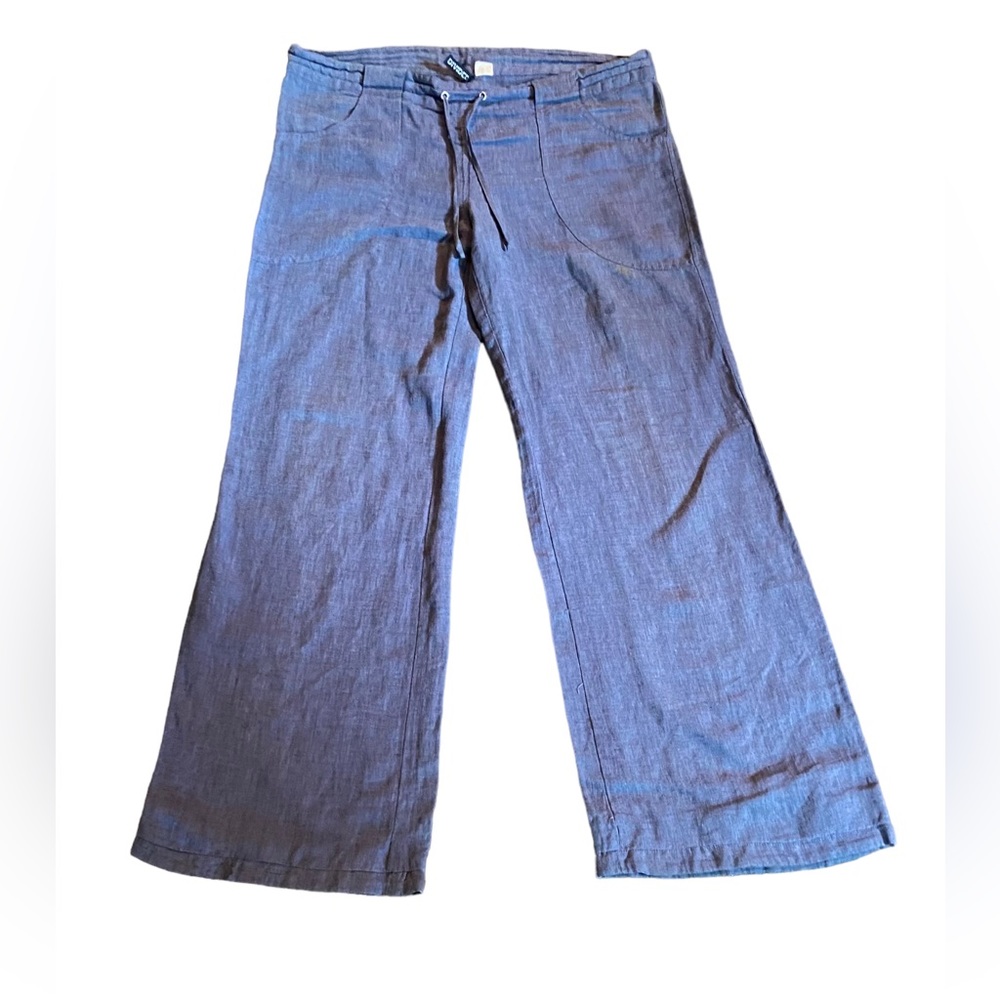 H&M divided dark blue wide legged linen pants